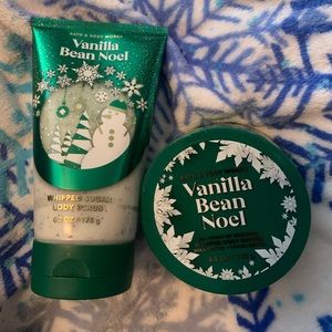 🔥Bath & Body Works VANILLA BEAN NOEL Sugar Scrub & Body Butter Set